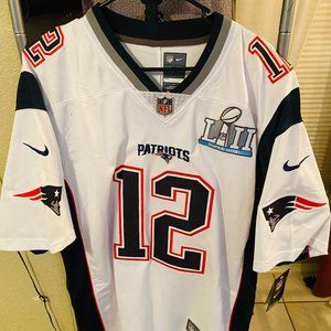 Tom Brady Nike Vapor Limited Jersey New England Patriots Super Bowl 52 White NWT